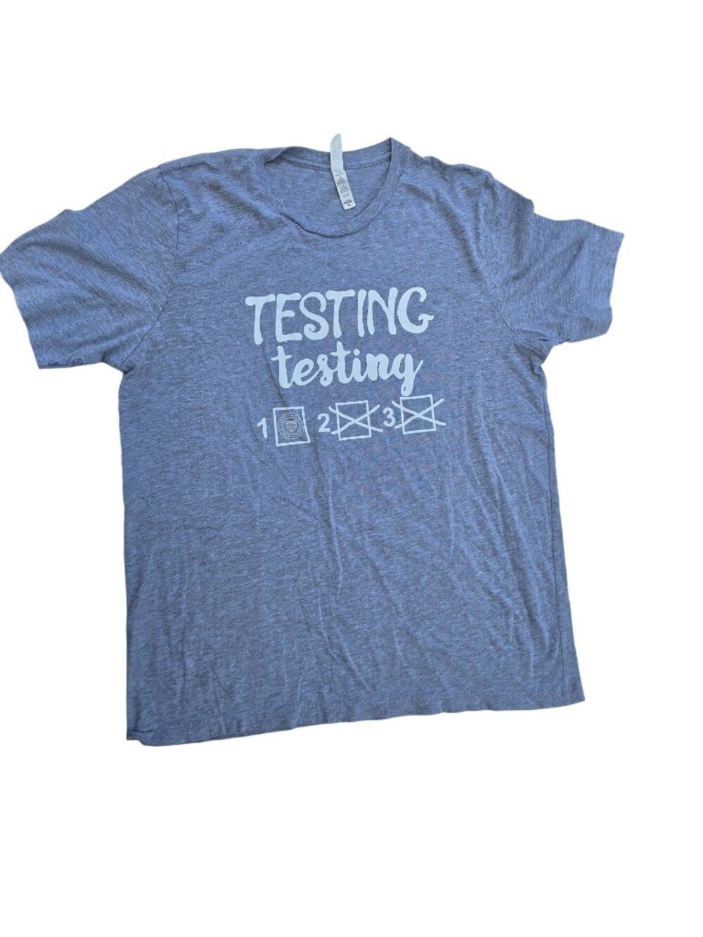 Bella + Canvas Unisex Graphic T-Shirt Heather Blue XL 90% Cotton Crew Neck